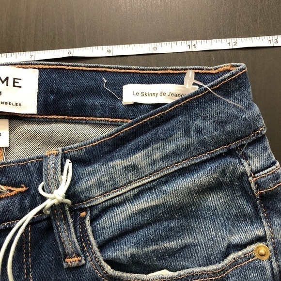 Frame Denim Blue Le Skinny Jeanne Raw Hem Jeans 24 - Picture 4 of 8